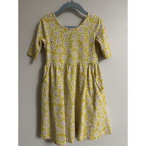Hanna Andersson Yellow Daisy Ladybug Skater Dress Girls Kids Size 5
